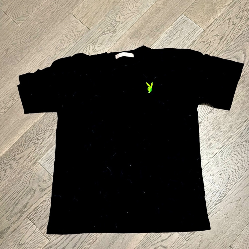 Misguided green Playboy oversized T-shirt